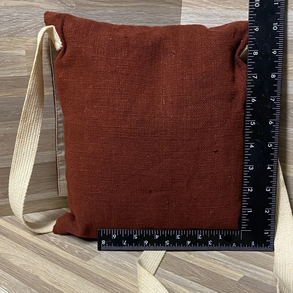 Elephant Embroidered Brown Crossbody Bag